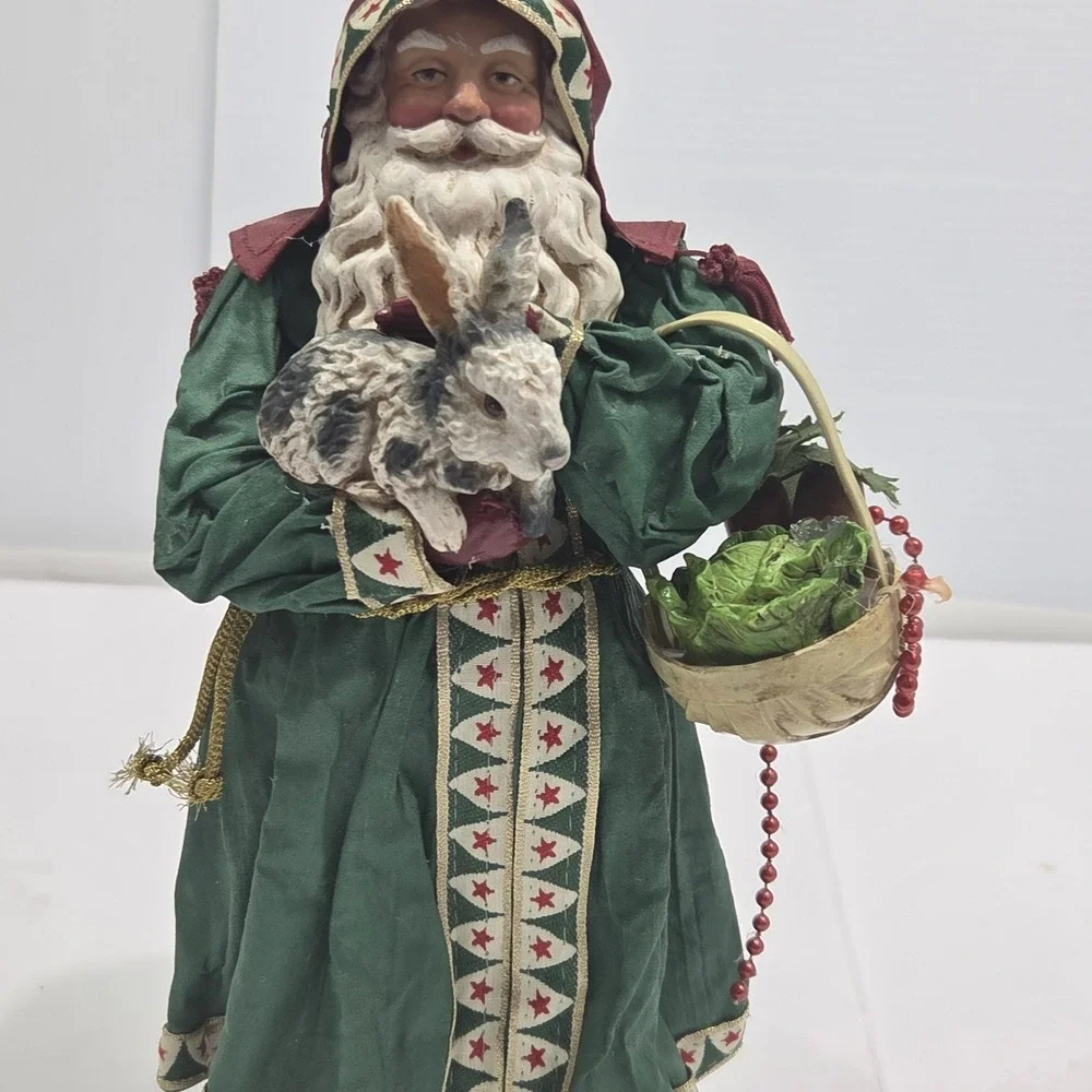 VTG 1994 Possible Dreams Clothtique Gifts of‎ Garden Santa Bunny Rabbit Cabbage